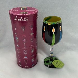 Lolita 50 and Fabulous painted Wine Glass NWT